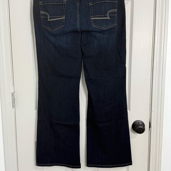 American Eagle Favorite Boyfriend Jeans Womens 14 Blue VTG Y2K Wide Leg Stretch - Picture 6 of 13
